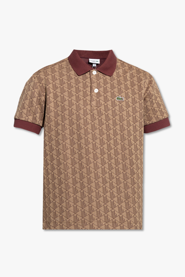 Brown lacoste t shirt best sale